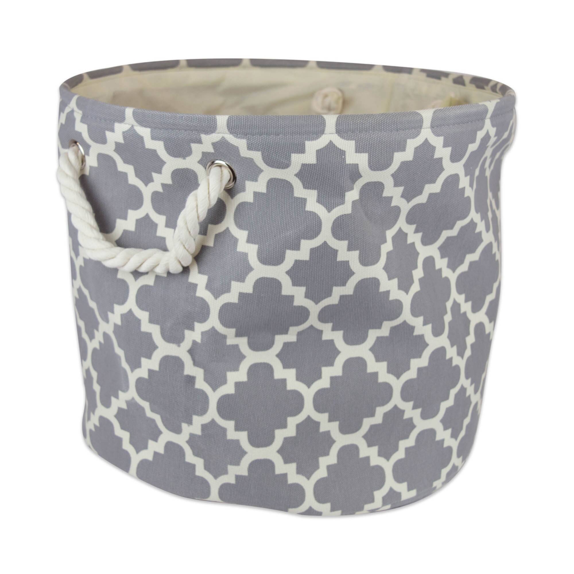 DII® 9" Gray Lattice Fabric Bin